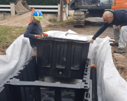 Installation jardin de pluie urbain HydroPlanter